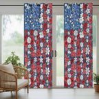 4th of July Outdoor Curtains for Patio Patriotic Flowers Farmhouse Red Waterproof Outside Curtains with Grommet Top Weatherproof Curtain for Cabana Pergola Gazebo, 1 Panel, 54" W x 84" L