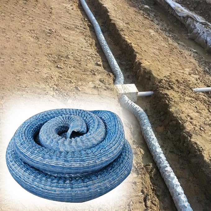 5cm/2in Diameter French Drain Pipe Perforated Drainage Pipes, Soft Infiltration Tubular Underground Drainage Systems for Outside Driveway/Sidewalk, Steel Wire Reinforced Permeable Tube(2200cm)