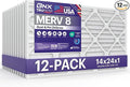 BNX TruFilter 14x24x1 Air Filter MERV 8 (12-Pack) - MADE IN USA – Dust & Pet Defense Air Conditioner HVAC AC Furnace Filters for Dust, Pet, Mold, Pollen MPR 600 – 700 & FPR 5