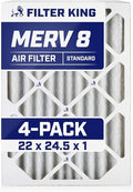 Filter King 22x24.5x1 Air Filter | 4-PACK | MERV 8 HVAC Pleated A/C Furnace Filters | MADE IN USA | Actual Size: 22 x 24.5 x .75"