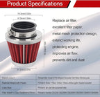2PCS 42mm Universal Air Filter For GY6 125CC 150CC 200CC 250CC Dirt Bike ATV Quad Scooter Go Kart Compatible With Kawasaki Suzuki Yamaha PZ24 PZ30 Carburetor Moped Roketa Taotao for Motorcycle
