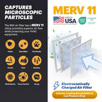 BNX TruFilter 16x25x2 Air Filter MERV 11 (4-Pack) - MADE IN USA - Allergen Defense Electrostatic Pleated Air Conditioner HVAC AC Furnace Filters for Allergies, Dust, Pet, Smoke, Allergy MPR 1200 FPR 7
