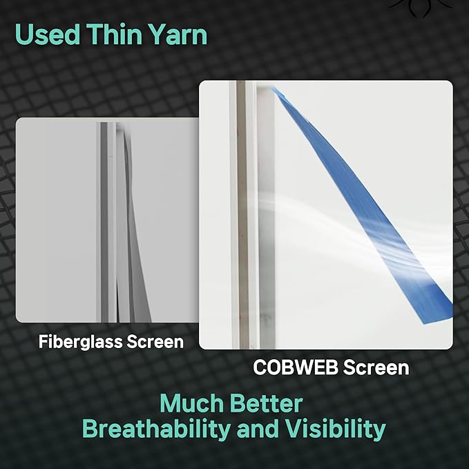 Premium Window Screen Replacement DIY KIT 39" 51" Blocks Rain, Pet Scratch, Pollen, Fine Dust 99%, 30Mesh Durable New Material, DIY Tools Included (51in X 190in-Magnet KIT)
