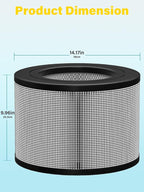 24000 Replacement Filter Set Compatible with Honeywell 50250-S & Kaz 50255 50255-HD Air Purifiers