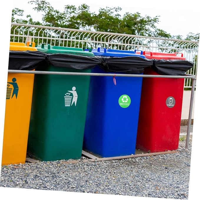 9pcs Trash Can Classification Stickers Recycling Labels for Easy Waste Sorting Removable Self-Adhesive Stickers and Trash Bin