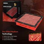 A-Premium High-performance, Pre-oiled Engine Air Filter Compatible with Jeep, Toyota, Lexus & Dodge - 2011-2021 Grand Cherokee, 2012-2017 Camry, Tacoma, Highlander, Sienna, RX350, Durango, ES350