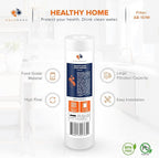 Aquaboon 1 Micron Whole House Sediment Filter 10 x 2.5 for RO & Well Water Filters Replacement Cartridges Compatible with AP110, WHKF-GD05, 6 Pack