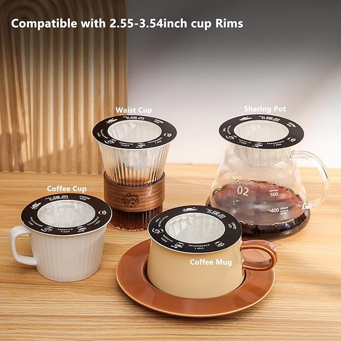 UFO Coffee Filter Paper Bag, Portable Hanging Ear Drip Coffee Bag, Single Serve Disposable Pour Over Filter Bag for Camping, Travel, Office, Home, No Adhesive, 16pcs (Santa Claus)