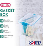 Sterilite 12-Pack Gasket Box, Weather-Resistant Storage Bins with Latching Lids, 20 Quart - Heavy-Duty Organizing Containers for Closet, Bathroom, and Office