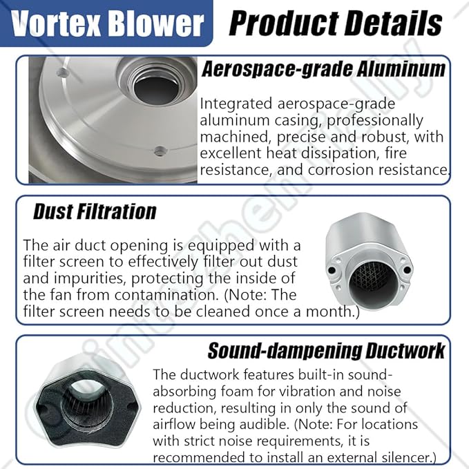Vortex Ring Regenerative Blower,Single Phase High-Pressure Industrial Vacuum Pump,Electric Air Pump,for Industrial Applications,Construction Sites,Fish Pond Aeration 550W/0.74HP