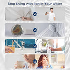 H&G Lifestyles Whole House Water Filter System,Iron Filter for Well Water,2-Stage Water Softener Filtration System, Eliminate Sulfur Smell in Well Water,10" x 4.5" Cartridge,1" Barb Brass Adapter