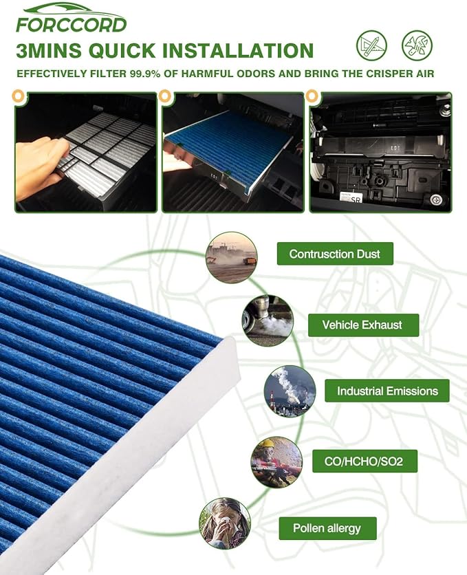 2-Pack HEPA Cabin Air Filter Fits for Hyundai/Kia Captiva sport equinox Terrain Vue Santa Fe Sedona Activated Carbon Cabin Filter Replacement CF11819 CP819 Car Accessories