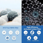 Air Pro HEPA Tri-Power Filter Compatible with Molekule Air Pro | Air Purifier, Multi-Stage Filtration System with Activated Carbon Air Pro Filter, 2 Pack