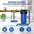 SimPure DC5S 40 Micron Spin Down Sediment Filter, Reusable Whole House Sediment Water Filter Softener with Siliphos Helps Prevent Scale and Corrosion, 1" MNPT + 3/4" FNPT + 3/4"MNPT, BPA Free