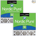 Nordic Pure 20x20x5 (Actual Size: 19 5/8 x 19 7/8 x 4 3/8) Honeywell Replacement Furnace Filters MERV 13 Plus Carbon 2 Pack
