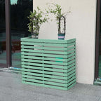 Wood Air Conditioner Fence Screen - Hide Outdoor Unit Stylishly with Tall Weatherproof Shutters Central Air Conditioner Covers (Green L85Xw35Xh80Cm)