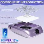 Nail Dust Collector with LED Display - Adjustable Speed, Professional Dust Collector Nail Tech with Reusable Filter for Acrylic Nails Polishing Manicure Salon Home