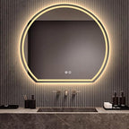 Bathroom Mirror with LED Lights, Wall Mounted Bathroom Mirrors, Bathroom Mirrors with Touch, 3 Colour Dimmable and Demister Pad, IP44 Smart Mirror(39.3"/100cm)