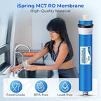 iSpring Greatwell NSF Certified Reverse Osmosis Membrane 75 GPD 11.75” X 1.75”, Replacement Fits Standard Under Sink RO Drinking Water Filtration System, MC7