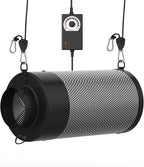 Air Carbon Filter with Built-in Fan, 4 Inch, Australian Virgin Charcoal, Carbon Filter for Grow Tent, Hydroponics, with Speed Control, Prefilter and Hanging Ropes