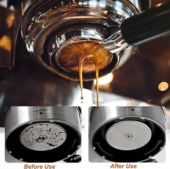 51mm Espresso Paper Filters, 300pcs Disposable Espresso Puck Paper Filters and Filter Storage Holder Compatible with 51mm Portafilters Basket - Keep Shower Screen Clean