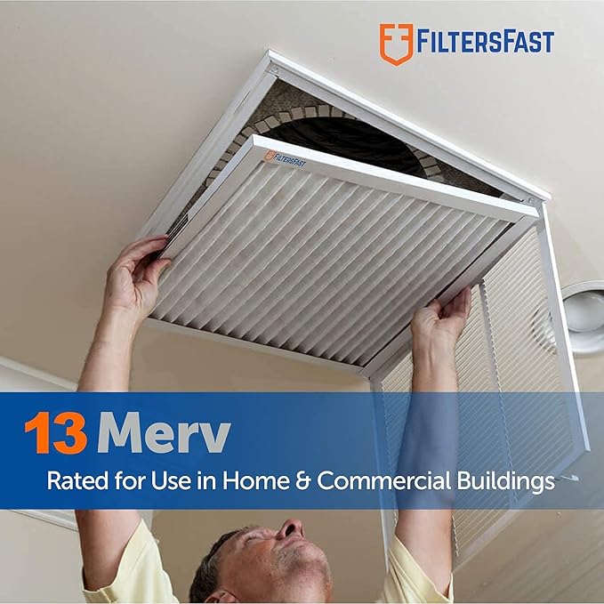 Filters Fast 24x30x1 Air Filter Merv 13, 1" AC Furnace Air Filters, Made in the USA, Actual Size: 23.75" x 29.75" x 0.75”, 6 Pack