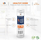 Aquaboon Whole House 5 Micron 10 x 2.5 String Wound Sediment Water Filter Cartridge Replacement Compatible with Well Water Filter WHKF-WHSW, 6-Pack