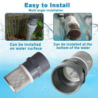 1.2 inch Stainless Steel Filter Cover Connected to 1.2 inch/DN32 Grey PVC Water Pipe, Suction Strainers Used to Remove Debris and Reduce Solid Entry(1pcs)