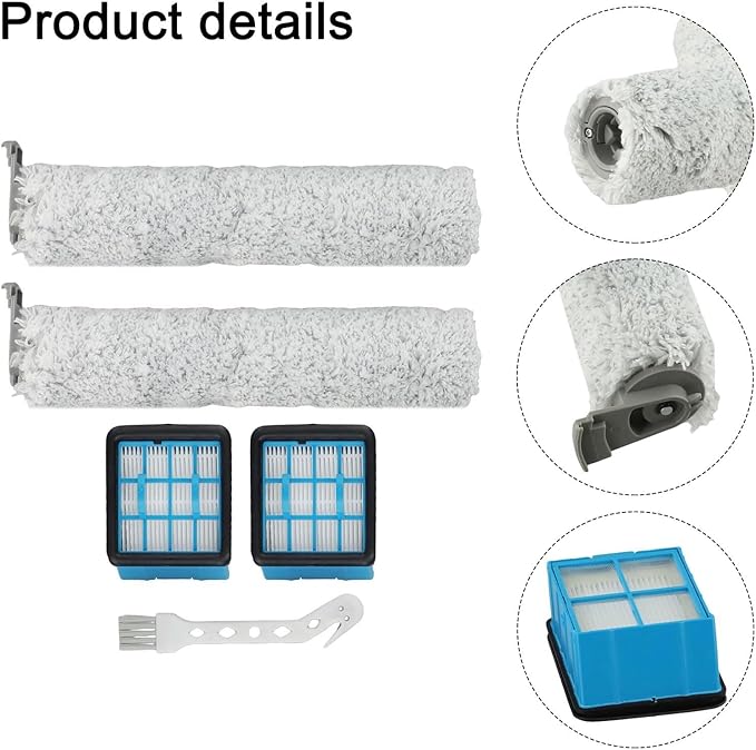 Crosswave-Omniforce Brush Rolls And Filters, Fit For Bissell For CrossWave For OmniForce 3912N | 4046 Floor Scrubber, Wet Dry Vacuum Cleaner, Washable And Reusable