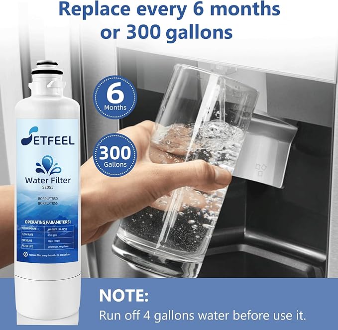 BORPLFTR55 Water Filter Replacement for Bosch Ultra-Clarity Pro 11032531 BORPLFTR50, Replace Thermador B36CT80SNS RA450022 WFS200MF B36CD50SNS B36CT80SNS B36FD50SNS, UltraClarity Pro Filter 2 Pack