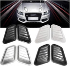 Car Air Flow Intake Hood Scoop Vent Bonnet Cover Decorate Car Accessories Compatible With BMW 2PCs Universal ABS(Silver)