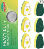 Dishwand Refills Sponges Heads - Non Scratch Dish Wand Refill Replacement, Heavy Duty Scrub Dots Brushes Dispenser, Soap Dispensing Scrubbers, Dishwashing Cleaner Supplies Kitchen Sink Dishwasher Tool