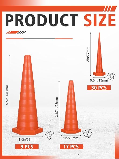 Hydraulic Oil Service Plugs Large Medium Small Sizes Multi Pack Rubber Drip Proof Hose Plugs Industrial Hydraulic Kit for Irrigation, 3 Sizes (56 Pcs,Orange)