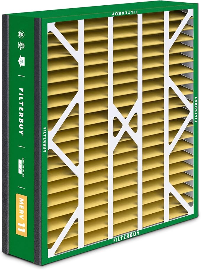 Filterbuy 20x20x5 Air Filter MERV 11 Superior Pet & Allergy Defense (3-Pack), Electrostatic Pleated HVAC AC Furnace Filters for Trion Air Bear 255649-103 & More (Actual Size: 19.63 x 20.63 x 4.88)