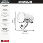 Delta Faucet Clarifi Premium Shower Filter Attachment with Filter, Hard Water Shower Filter, Shower Head Filter, Chrome 5SF100