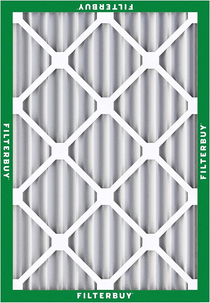 Filterbuy 18x24x2 Air Filter MERV 8 Essential Dust & Allergy Defense (12-Pack), Electrostatic Pleated HVAC AC Furnace Filters Replacement, Made in USA (Actual Size: 17.38 x 23.38 x 1.75)