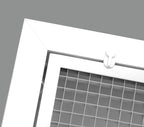 HVAC Premium 22'' x 18'' Cube Core Eggcrate Return Air Filter Grille for 1'' Filter - Aluminum - White [Outer Dimensions: 24.5'' x 20.5]