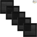 Vent Systems 6" x 6" - Pack of 2 - Black Plastic Soffit Vent Cover - Durable Flat Square Air Vent Grille with Mesh Screen - Weather Resistant Ventilation Grill - Wall & Ceiling, Indoor & Outdoor
