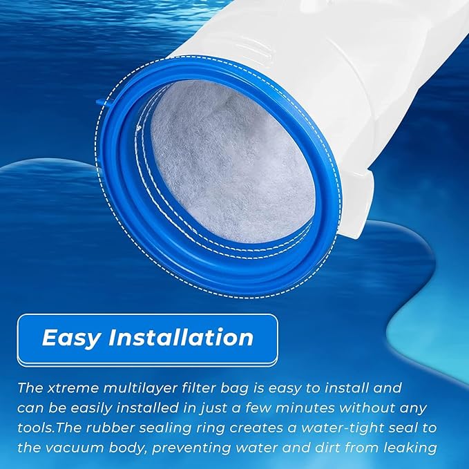 X-treme Multilayer Filter Bag, Compatible with Catfish Ultra,iVac 250,iVAC C2,Volt FX-4 and for Jacuzzi JPV200 Handheld Pool Vacuums (2 Pack, X-treme Multilayer Filter Bag)