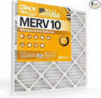 BNX TruFilter 20x25x1 MERV 10 (6-Pack) AC Furnace Air Filter - MADE IN USA - Pleated Air Conditioner HVAC AC Furnace Filters - Removes Odor, Mold, Bacteria, Smoke