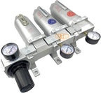 3/4" NPT SUPER DUTY Industrial Grade 4 Stages Filter Coalescing Desiccant Dryer Regulator System For Compressed Air Lines, Metal Bowls, Great For Paint Spray And Plasma Cutter (AUTO DRAIN)