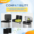 KEEPOW 8 Pack Trash Can Deodorizer Compatible with EKO Trash Can, Activated Charcoal Odor Absorber for Trash Can and Compost Bin, Garbage Can Deodorizer for Indoor Kitchen Compost Bucket (Square)