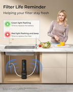 Waterdrop 10UB PRO Under Sink Water Filter, No Drilling Required, Time Reminder, with Brushed Nickel Faucet, Reduces Lead, Chlorine, Bad Taste & Odor, 11000 Gallons, Does not Lower TDS