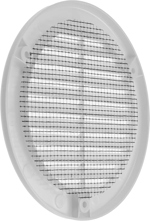 Vent Systems 4" Inch (Opening Dimensions) - Pack of 100 - White Soffit Vent Cover - Plastic Round Air Vent Grille - Built-in Mesh Screen - HVAC Register Louver for Bathroom, Home, Kitchen