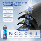ICEPURE 2.5" x 10" Whole House CTO Activated Carbon Water Filter Combo Kit, 10 Inch KDF Cartridge and Upgraded Activated Carbon Lead Remove Filter Replacement for FXWTC, WHEF-WHWC and MORE, 1PACK