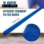 2 Pcs Sediment Filter Erosion Control Blanket Silt Fence Sock with Stuffers Drain Stormwater Sediment Filter for Erosion Control and Storm Drain Protection (Blue)