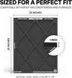 PuroAir MegaFilter - 20x25x1 Air Filter MERV 13 Activated CarbonTech Defense - Heavy Duty 3 Layer Furnace Filters Allergens, Pollen, Dust, Pet Dander, Smoke, Odors - HVAC Air Filter 20x25x1 (1-Pack)
