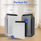 Fil-Fresh 115115 Replacement Filter A, Compatible with Winix Plasmawave Air Purifiers C535, 5300, 5300-2, 6300, 6300-2, P300, AM90, C909, 9800, 2 True HEPA Filters + 8 Activated Carbon Filters
