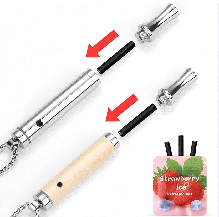 ASTOFLI Quit Smoking Breathing Necklace for Adults - Flavored Stress Breathing Necklace Stop Smoking for Women - Breathlink for Men Meditation Breathe Anxiety Whistle Necklaces inhaler Breathlace