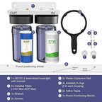 SimPure Whole House Water Filter System, 2 Stages Clear Home Water Pre-Filtration with Carbon and KDF Filters, Reduce Iron, Chlorine, Manganese, Heavy Metals, 1" NPT Brass Port(DB10C-2KDF)